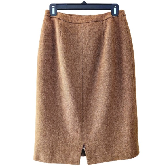 Lauren Ralph Lauren 100% Lambswool Brown Skirt Women's Sz 4 - Picture 2 of 13